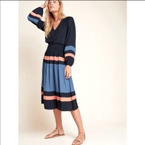 Anthropologie Current Air color block midi dress